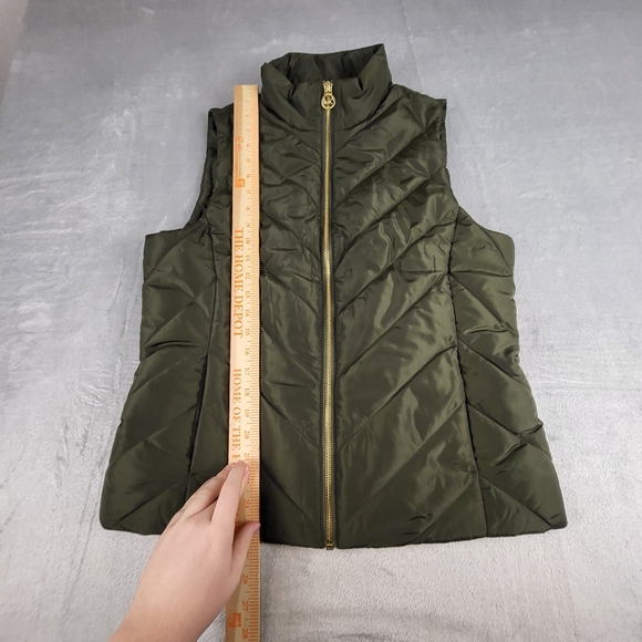 Michael Kors Women's Green Puffer Vest Medium NWT Lightweight MSRP $125 - Picture 10 of 12